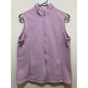 L.L. Bean Polartec Fleece Vest‎ Women's M Full Zip Pink Soft Cozy Hiking Outdoor